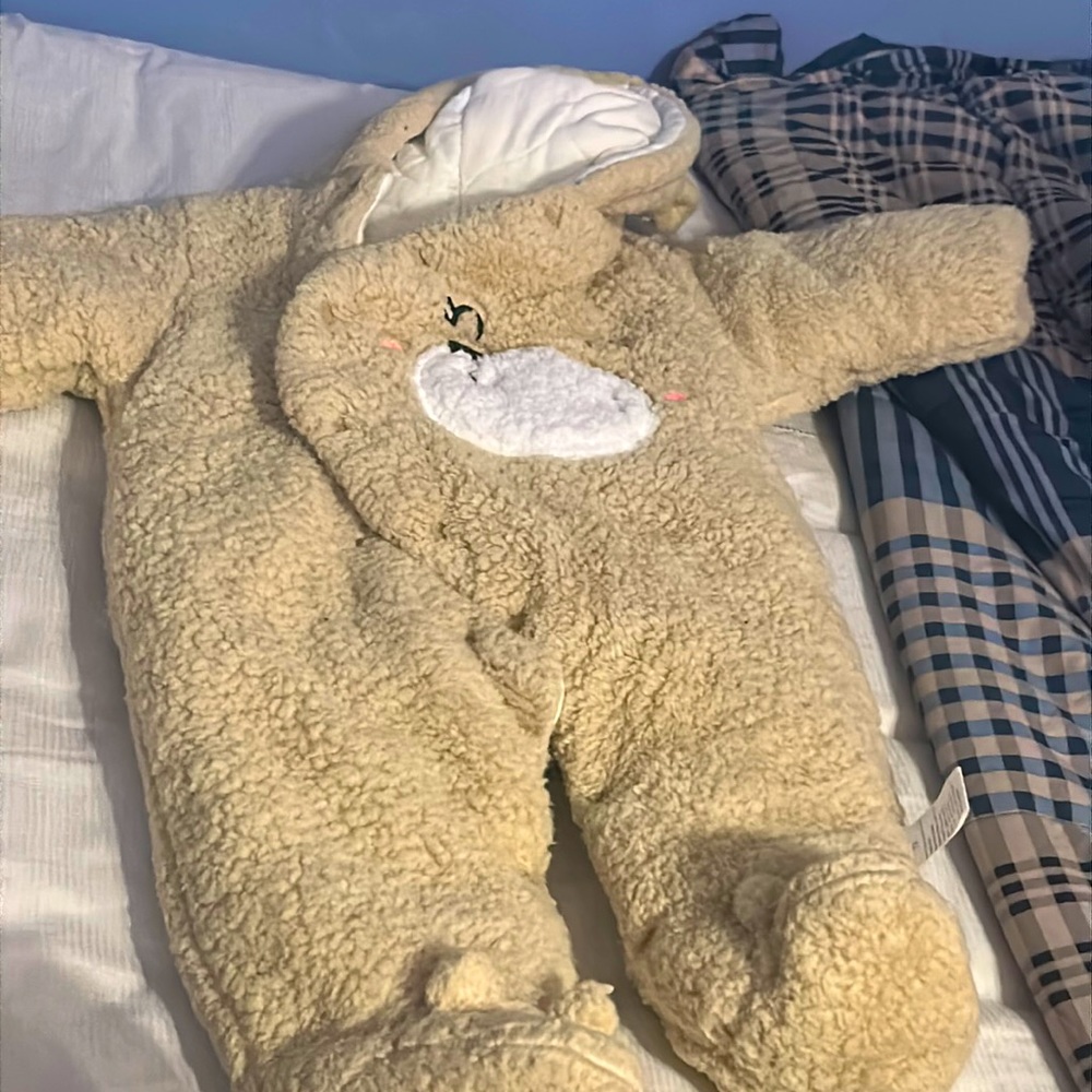 A teddy onesie for babies